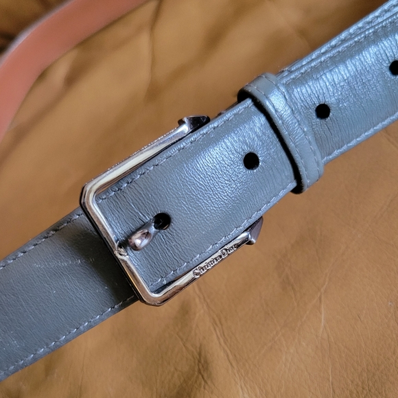 Christian Dior Women's Grey Leather Belt Size 36 - Picture 5 of 6